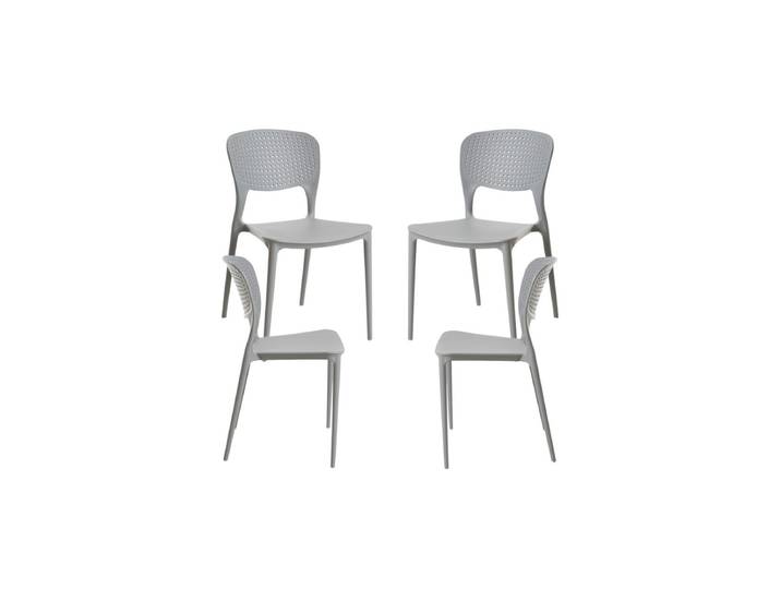4er Set Fresk Stühle - Gris clair
