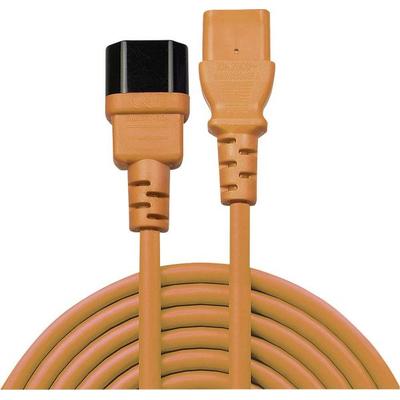 LINDY Strom Verlängerungskabel [1x Kaltgeräte-Stecker C14 - 1x Kaltgeräte-Buchse C13] 2.00 m Orange