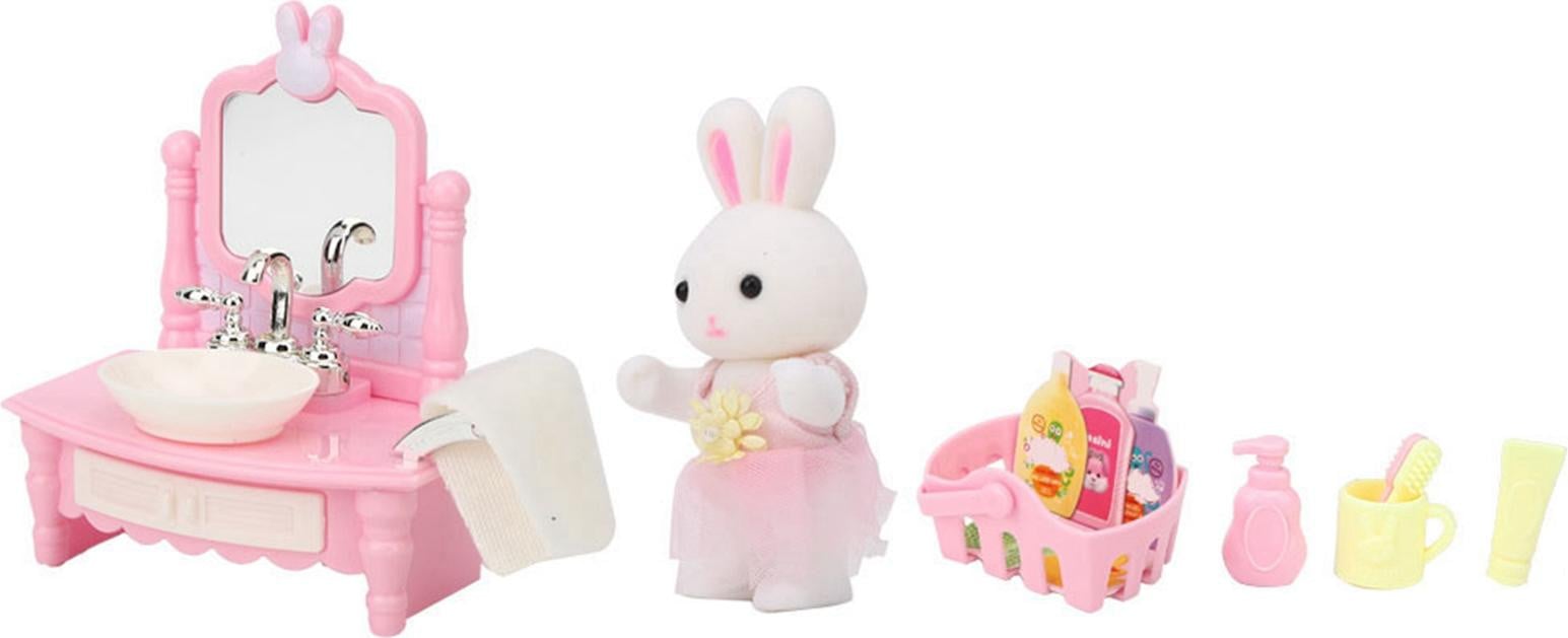 Gistuch Mini wastafel met accessoires voor poppenhuis rollenspel