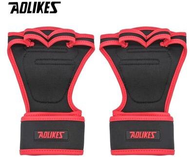 Uplift Picks AOLIKES Anti Slip Weight Lifting Gloves With Wrist Support red l
