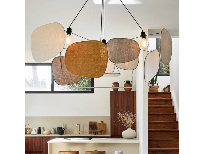 Hanglamp Screen 70's, dimbaar, multicolor, Woon-/ Eetkamer, Textiel / Stof / Zijde, Design, Hanglamp