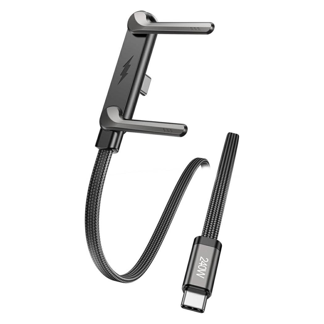 Awei Kabel z podstawką CM-12C USB-C / USB-C czarny (1 m, 240 W) (CM-12C)