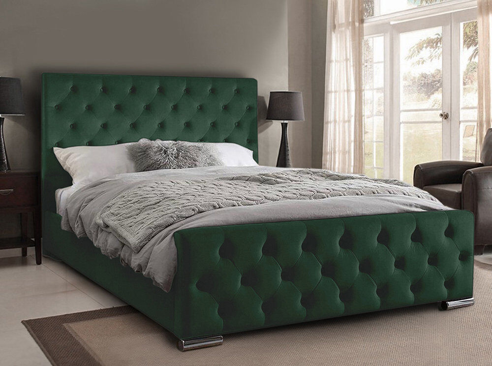 Mercer41 Carlos Upholstered Bed Frame Emerald King (5')