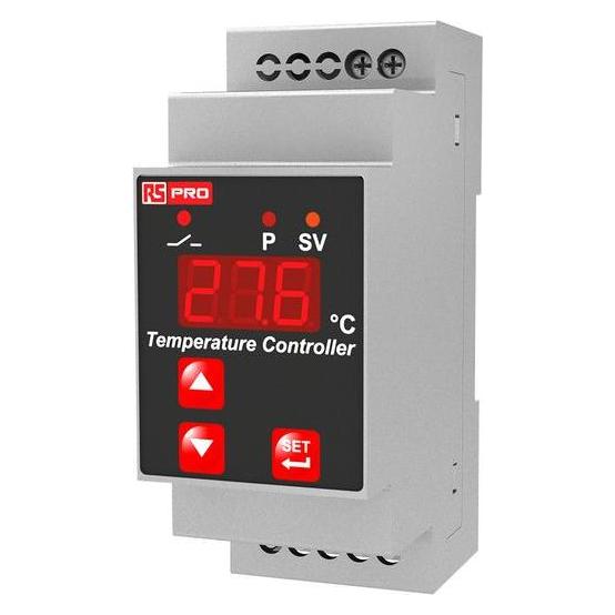 RS PRO Zweipunkt-Temperaturregler DIN-Hutschiene, 1 x Relais Ausgang/ Thermoelement, Typ K Eingang (2228121)