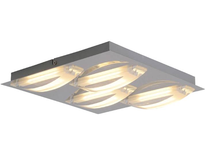 NÄVE LED Deckenleuchte Chur , grau (chrom), 4, H: 5cm, 1 Stk., Leuchten, mit geschwungenen Lichtbögen, Chromfarben, Metall, Acryl, LED Deckenleuchte