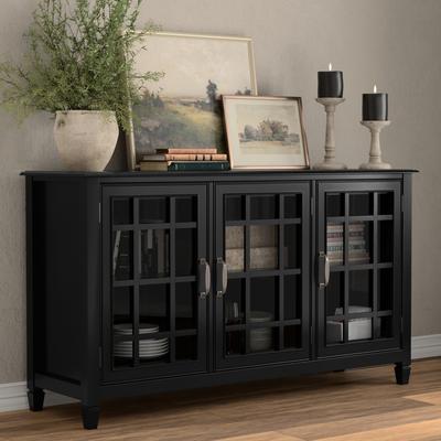 "WYNDENHALL Hampshire SOLID WOOD 60"" Wide Traditional Storage Cabinet Buffet - 18 ""d x 60"" w x 34"" h"