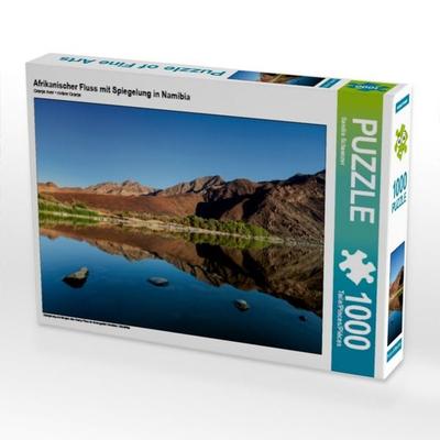 CALVENDO Puzzle Afrikanischer Fluss mit Spiegelung in Namibia | 1000 Teile Lege-Größe 64x48cm Foto-Puzzle für glückliche Stunden