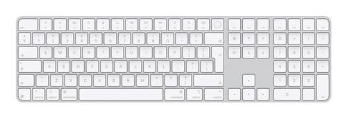 Apple Magic Keyboard Touch ID Num Key Bluetooth Tastatur UK-Englisch, QWERTY Weiß Wiederaufladbar, Fingerabdruckleser, mit