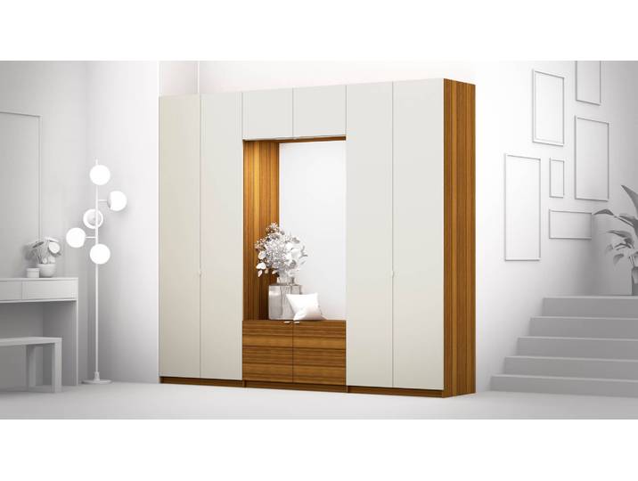 Meuble vestiaire penderie sur mesure Mélaminé premium Noyer