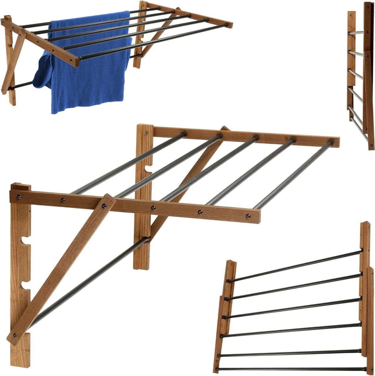 Wasrek Zwart - Droogrek voor Kleding - 85 x 39,5 cm