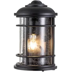 Elstead Lighting Lighthouse Außenwandleuchte Halb-Laterne Schwarz strukturiert IP44