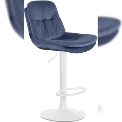 Proregal CHEFGASTRO Barhocker JAVA Samt Weiß HxBxT 94x46x54cm Samt Blau Barstuhl