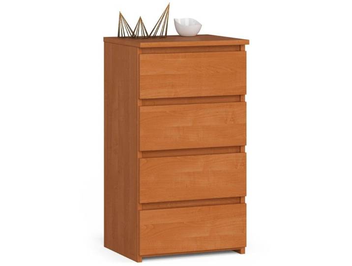 Commode à 4 tiroirs - Dimensions 40x35x74cm - Petite commode de chambre - Meuble d'appoint - Aulne