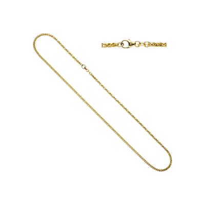 Goldkette JOBO, gelb (gelbgold 585), Halsketten, Damen, Gelbgold 585 Weißgold 585, L: 45, Gelbgold 585, Weißgold 585, Goldkette, Zopfkette 585 Gold bicolor 45 cm 1,9 mm