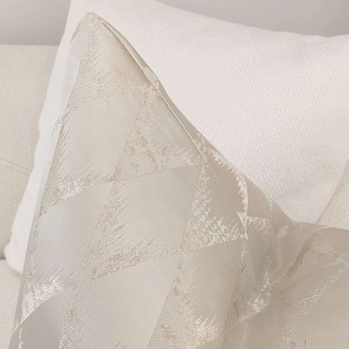 Tacoma Cream & Gold Geometric Metallic Cushion Cover - 50x50cm