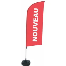 Showdown Displays Beachflag Alu Wind Komplett-Set Neu Rot Französisch