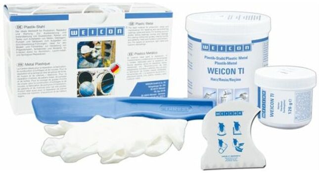 WEICON TI, titaniumgefülltes Epoxidharz-System für Reparatur und Formgebung, 0,5 kg, grau (10430005)