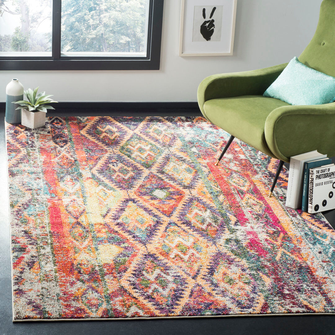 Bloomsbury Market Marty Moroccan Area Rug Orange Rectangle 122 x 170 cm