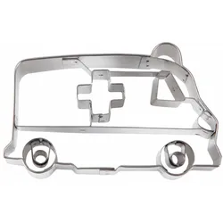 Städter Präge-Ausstecher Krankenwagen, Ausstechform, Plätzchenform, Keks, Plätzchen, Edelstahl, 8 cm, 048157