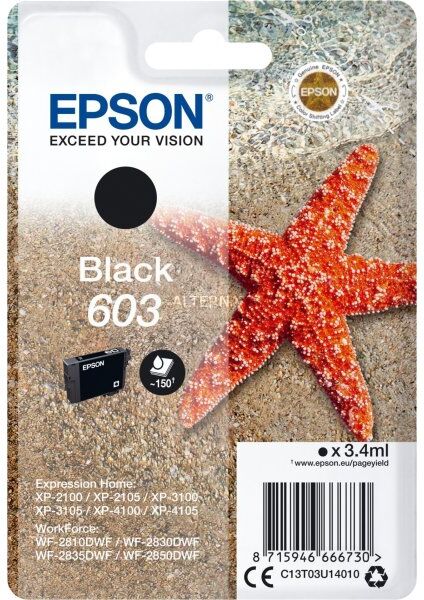 Epson 603 Blækpatron, Sort, Blister
