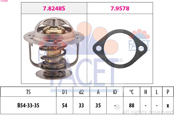 Facet Thermostat, Kühlmittel 78248 Für Hyundai