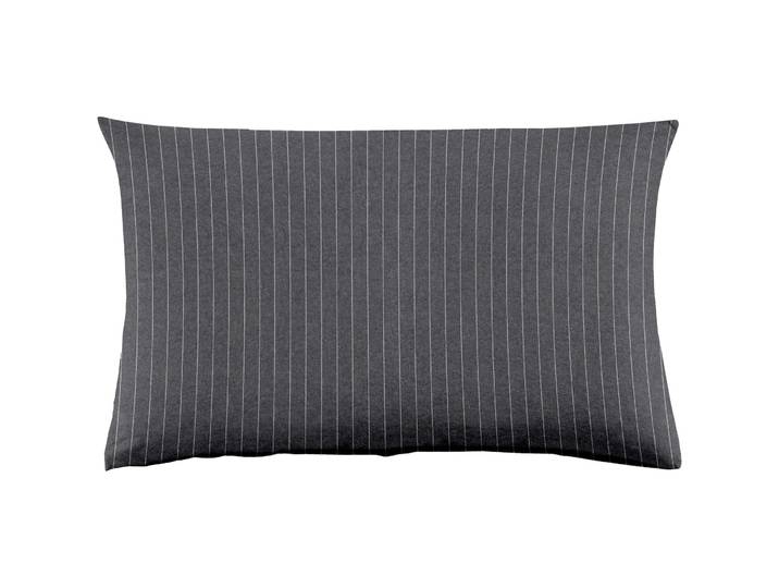 Kissenbezug Emma 65x100cm darkgrey Stripe - Farbe: dunkelgrau - Material: 100% Baumwoll-Flanell, Heather Melange Optik - Kissenbezug