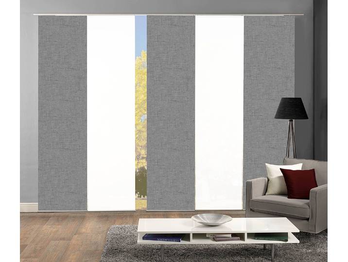 Schiebevorhang Pive 60 x 245cm Grau/Grau 5er Set