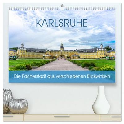 Karlsruhe Die Fächerstadt aus verschiedenen Blickwinkeln (hochwertiger Premium Wandkalender 2026 DIN A2 quer), Kunstdruck in Hochglanz
