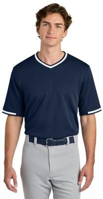 Sport-Tek ST221 Athletic Tough Mesh V-Neck Baseball Jersey T-Shirt in True Navy Blue size 4XL   Polyester