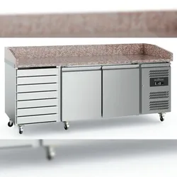 CombiSteel Gastro Pizzatisch Kühltisch Kühltheke Edelstahl 2025x800x1000mm 580l +2/+8°C