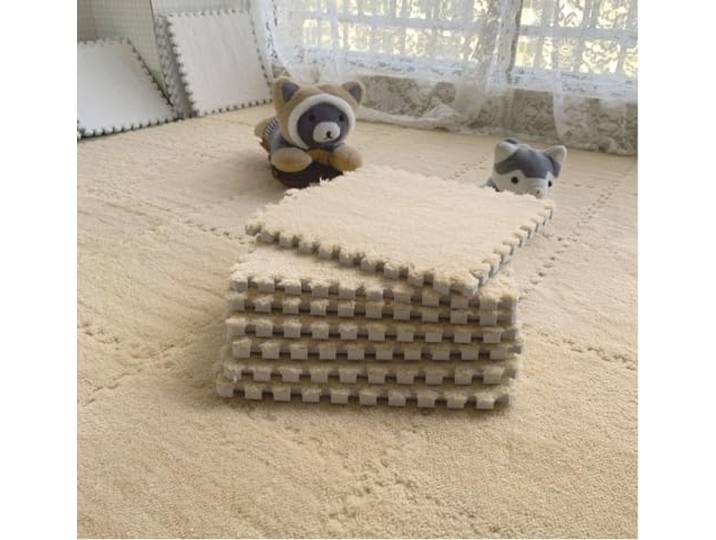 Schaumstoffmatten, Ineinandergreifende Plüsch-Puzzle-Schaum-Bodenmatten, 30 Stück, Mehrfarbig, x cm(Apricot)