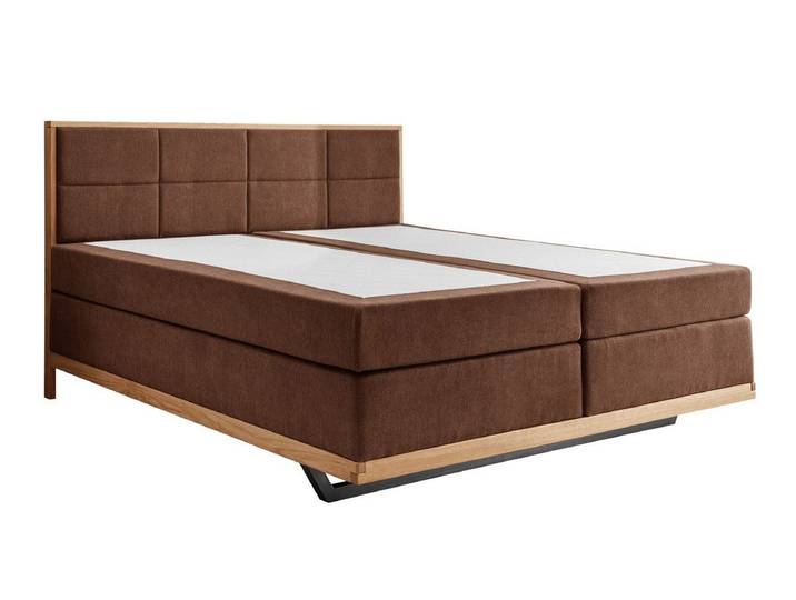 Main Möbel Boxspringbett Boxspringbett inkl.Topper 'David' 180x200cm Eiche Stoff braun