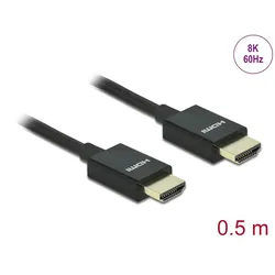 Delock Koaxiales High Speed HDMI Kabel 48 Gbps 8K 60 Hz schwarz 0.5 m