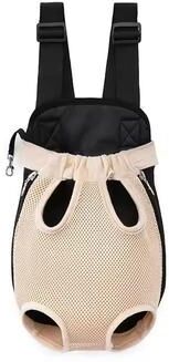 Uplift Essentials Hands Free Breathable Mesh Pet Front Carrier Backpack beige xl