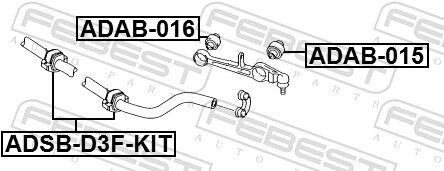 Febest Reparatursatz, Stabilisatorlager Adsb-D3f-Kit Vorderachse Für Vag