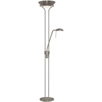 SEARCHLIGHT Stehlampe "Mother and Child Stehleuchte - Satin, Silber & Glas", silber (satin, silberfarben, klar, gefrostet), H: 180cm, 1 Stk., Leuchten, Stehlampe