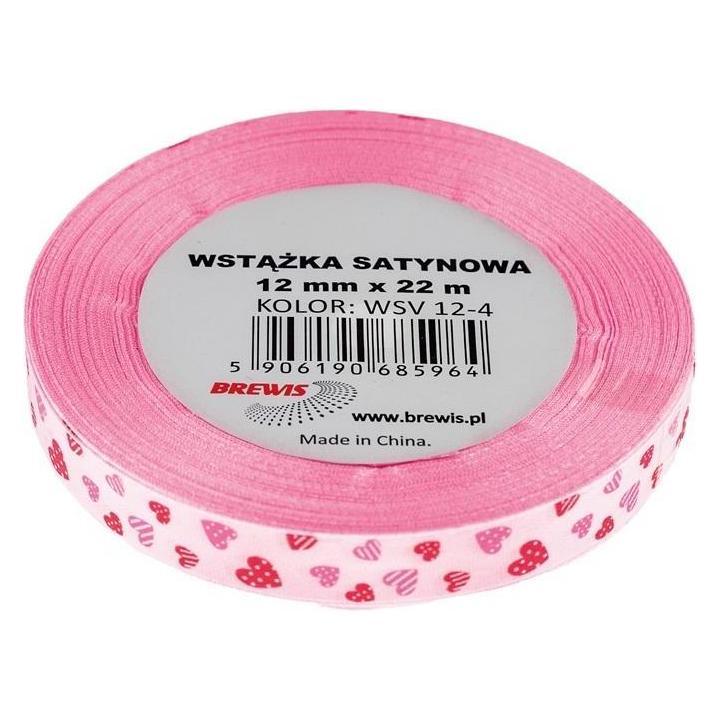 Brewis Rosa herzförmiges Satinband, 12 mm x 22 m (47594595)
