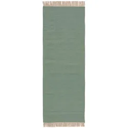 benuta Pop Kurzflor Teppich Liv Hellgrün 80x250 cm - Moderner Kurzflor-Teppich für Wohnzimmer