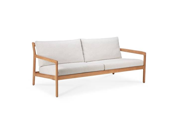 Ethnicraft Jack 2-Sitzer Sofa Teak mit Stoffkissen