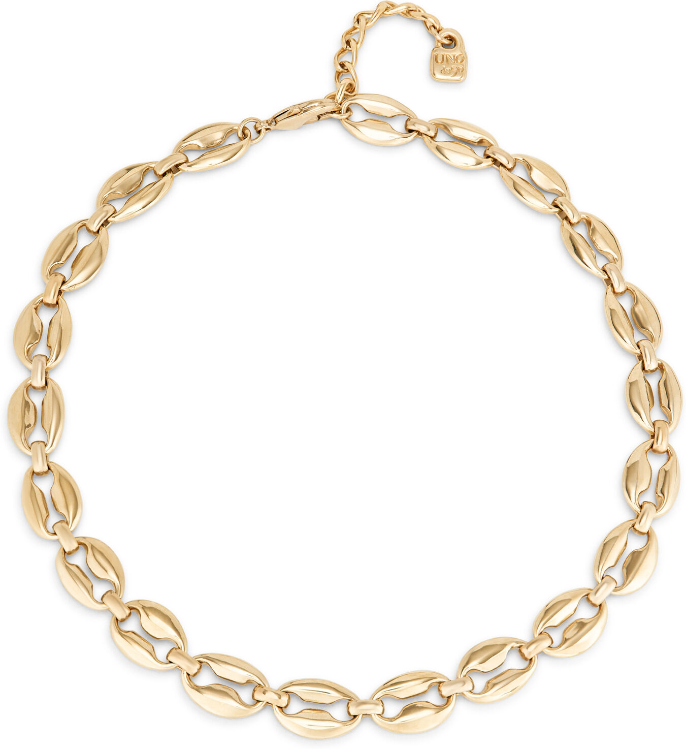 UNOde50 Collar bañado en oro 18k con eslabones pequeños Dorado U