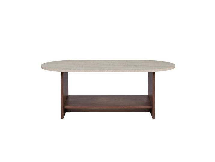Calicosy Beistelltisch mit zwei Ablageflächen 60/40/110 cm, Beige, Braun, Holzwerkstoff, 60x40x110 cm, Wohnzimmer, Wohnzimmertische, Couchtische