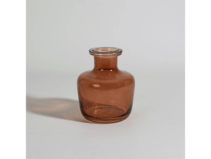 Braune Vase aus Blasenglas, H 16 cm