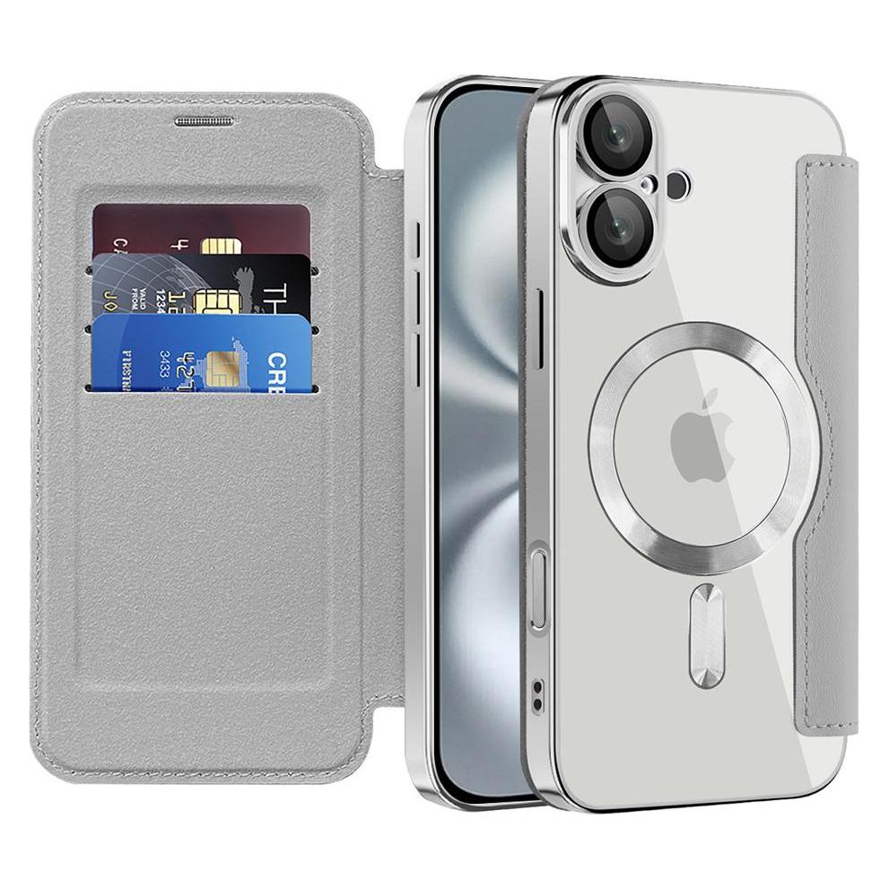 Techsuit - SmartMag Book Case - iPhone 16 Plus - Gray (Apple iPhone 16 Plus) (59432564)
