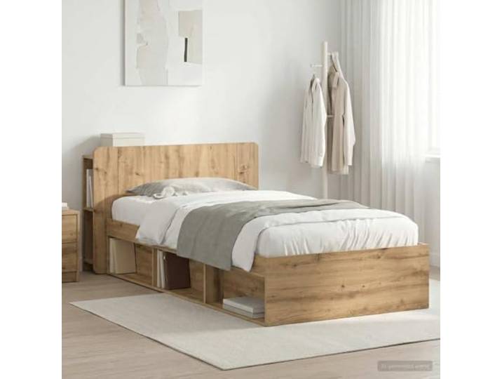 RJPLMFV Bettgestell, Holz, 100 x 200 cm Mit Stauraum, integrierten Schubladen, modernes Design, einfach zu montieren
