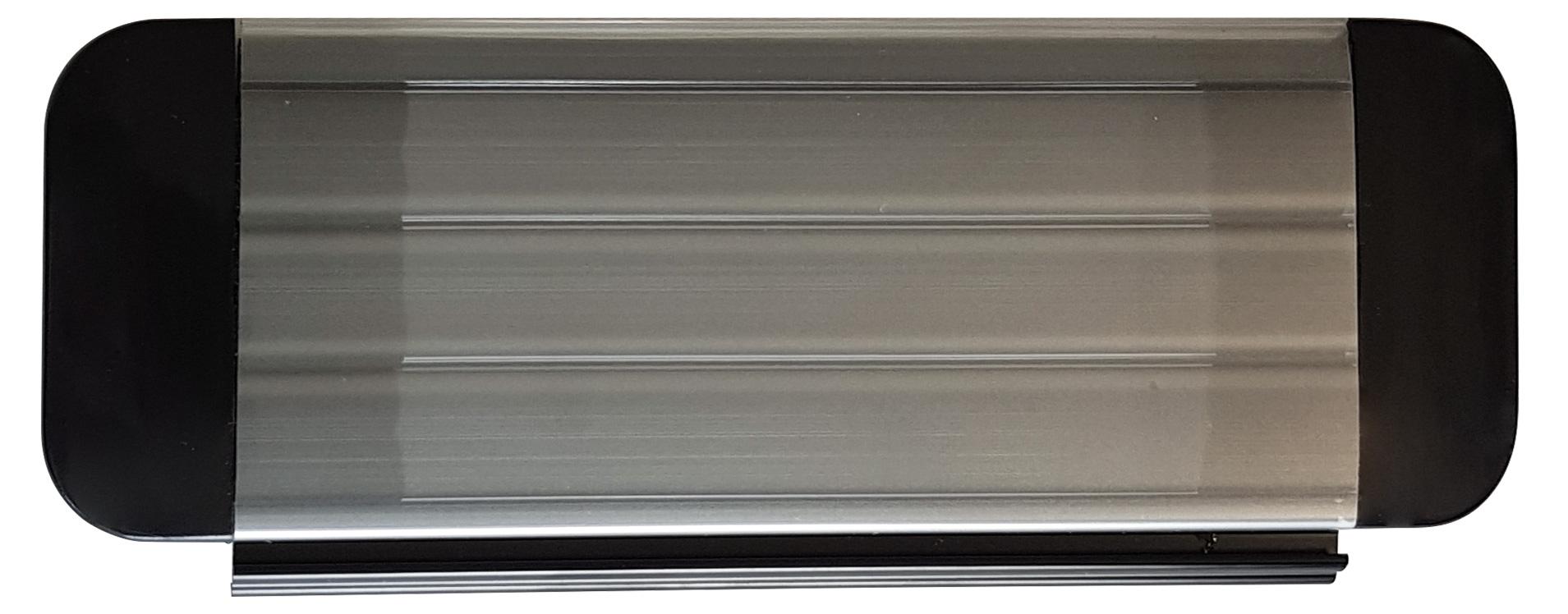 Poolabdeckung Rollladen TIXIT - Lamellenabdeckung aus PVC & Polycarbonat - Silberschwarz . Polycarbonat L69 . 3,0 x 8,0 m