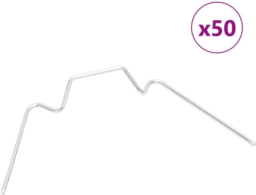 vidaXL Clips pour serre 50 pcs type W acier galvanisé