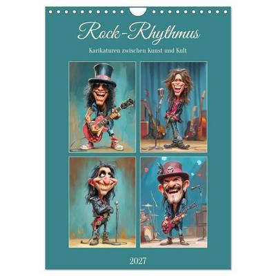 Rock-Rhythmus. Karikaturen zwischen Kunst und Kult (Wandkalender 2027 DIN A4 hoch), CALVENDO Monatskalender