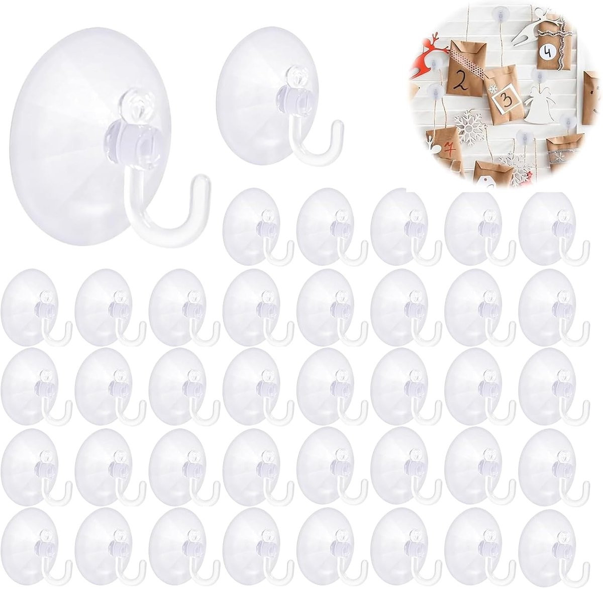 40 Extra Sterke Transparante Wandhaken voor Badkamer en Keuken