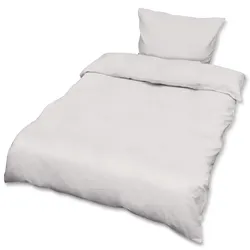 BETTWÄSCHE Julie 135/200 cm + Kissenbezug 80/80 cm Weiß Renforcé 2er Set