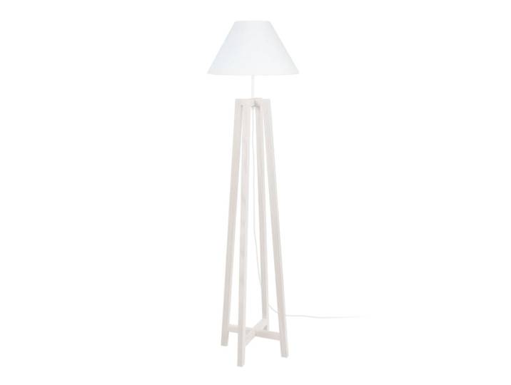 Lampadaire bois blanc abat-jour blanc